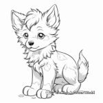 Detailed Anime Wolf Pup Coloring Pages for Adults 2