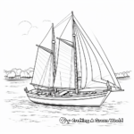 Detailed Antique Sailboat Coloring Pages 1