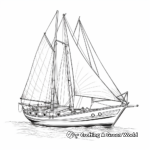 Detailed Antique Sailboat Coloring Pages 4