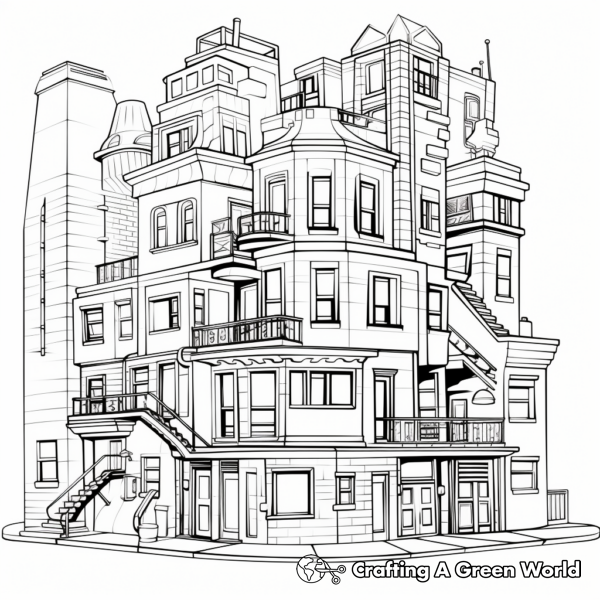 How To Color Building Hard Coloring Pages - Free & Printable!