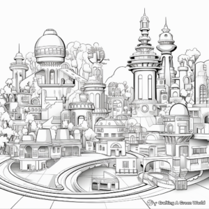 Detailed Architecture Vector Coloring Pages 1