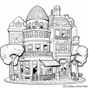 Detailed Architecture Vector Coloring Pages 4