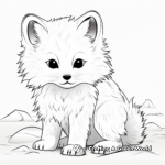Detailed Arctic Fox Coloring Pages for Adults 1
