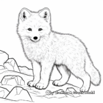 Detailed Arctic Fox Coloring Pages for Adults 2