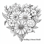 Detailed Aster and Heart Coloring Pages 1
