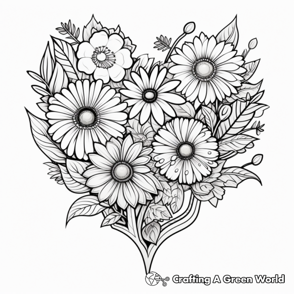 Flowers And Hearts Coloring Pages - Free &amp; Printable!