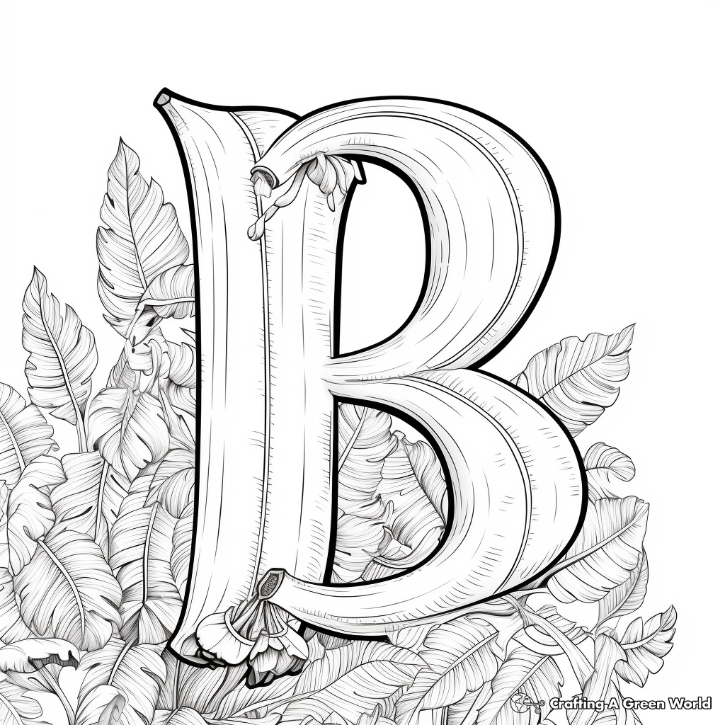 Detailed 'B is for Banana' Coloring Pages for Adults 2