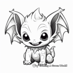 Dibujos animados detallados de murciélagos bebés para colorear 3