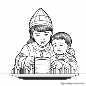 Detailed Baptism Candle Coloring Pages 1