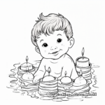 Detailed Baptism Candle Coloring Pages 2