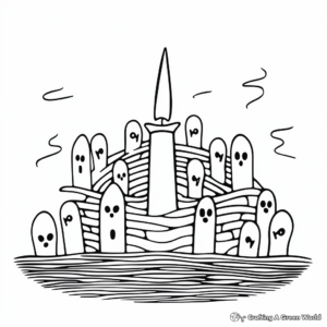 Detailed Baptism Candle Coloring Pages 3