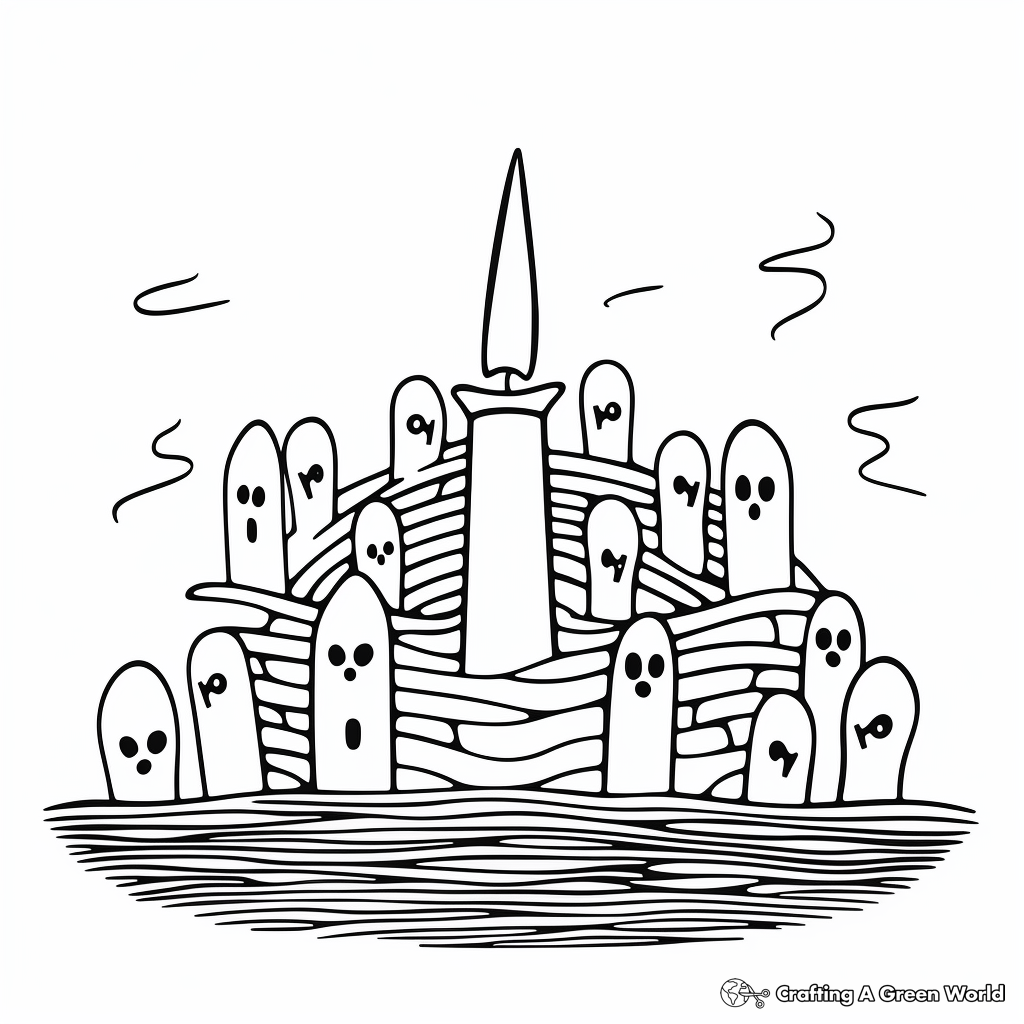 Detailed Baptism Candle Coloring Pages 3
