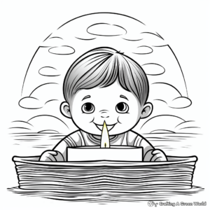 Detailed Baptism Candle Coloring Pages 4