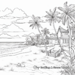 Detailed Beach Landscape Coloring Pages for Adults 4