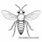 Detailed Bee on Daisy Coloring Pages for Adults 1