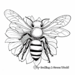Detailed Bee on Daisy Coloring Pages for Adults 3