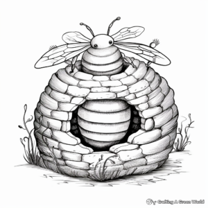 Detailed Beehive Nest Coloring Pages 2