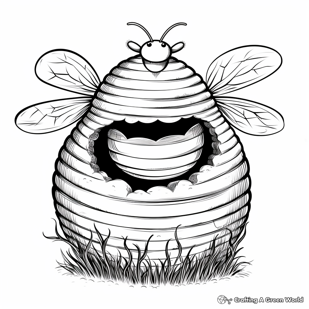 Detailed Beehive Nest Coloring Pages 4
