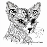 Detailed Bengal Cat Head Coloring Pages 2