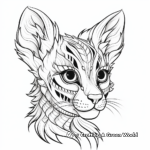 Detailed Bengal Cat Head Coloring Pages 4