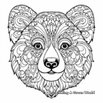 Detailed Black Bear Face Coloring Pages for Adults 1