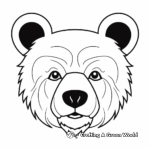 Detailed Black Bear Face Coloring Pages for Adults 2