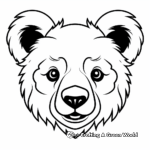 Detailed Black Bear Face Coloring Pages for Adults 4