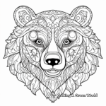 Detailed Black Bear Head Coloring Pages for Adults 1