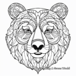 Detailed Black Bear Head Coloring Pages for Adults 2