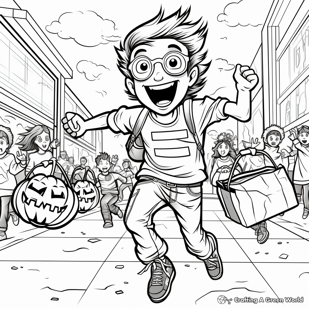 Detailed Black Friday Shopping Coloring Pages for Adults 1