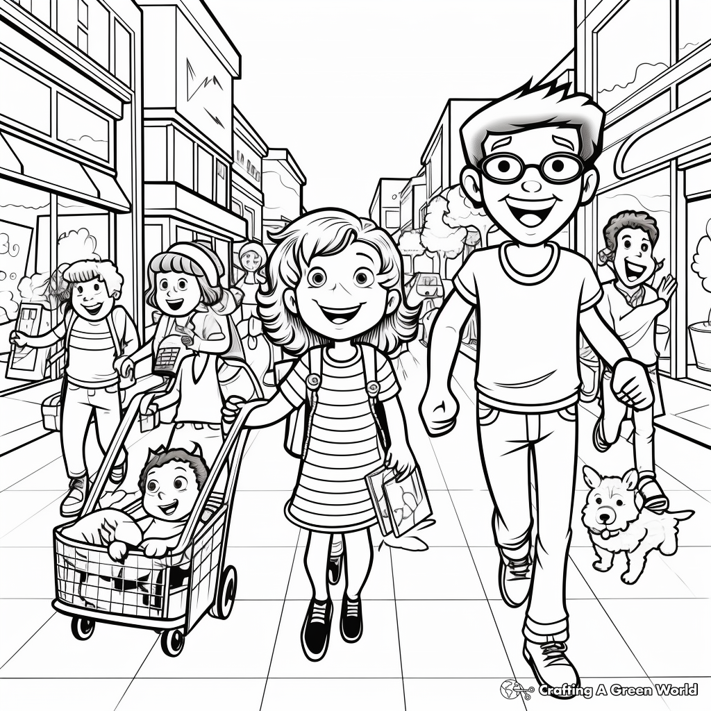 Detailed Black Friday Shopping Coloring Pages for Adults 4