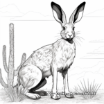 Detailed Black-tailed Jackrabbit Coloring Pages for Adults 3