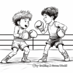 Detailed Boxing Match Coloring Pages for Adults 1