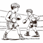 Detailed Boxing Match Coloring Pages for Adults 2