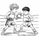Detailed Boxing Match Coloring Pages for Adults 3