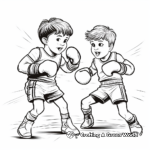 Detailed Boxing Match Coloring Pages for Adults 4