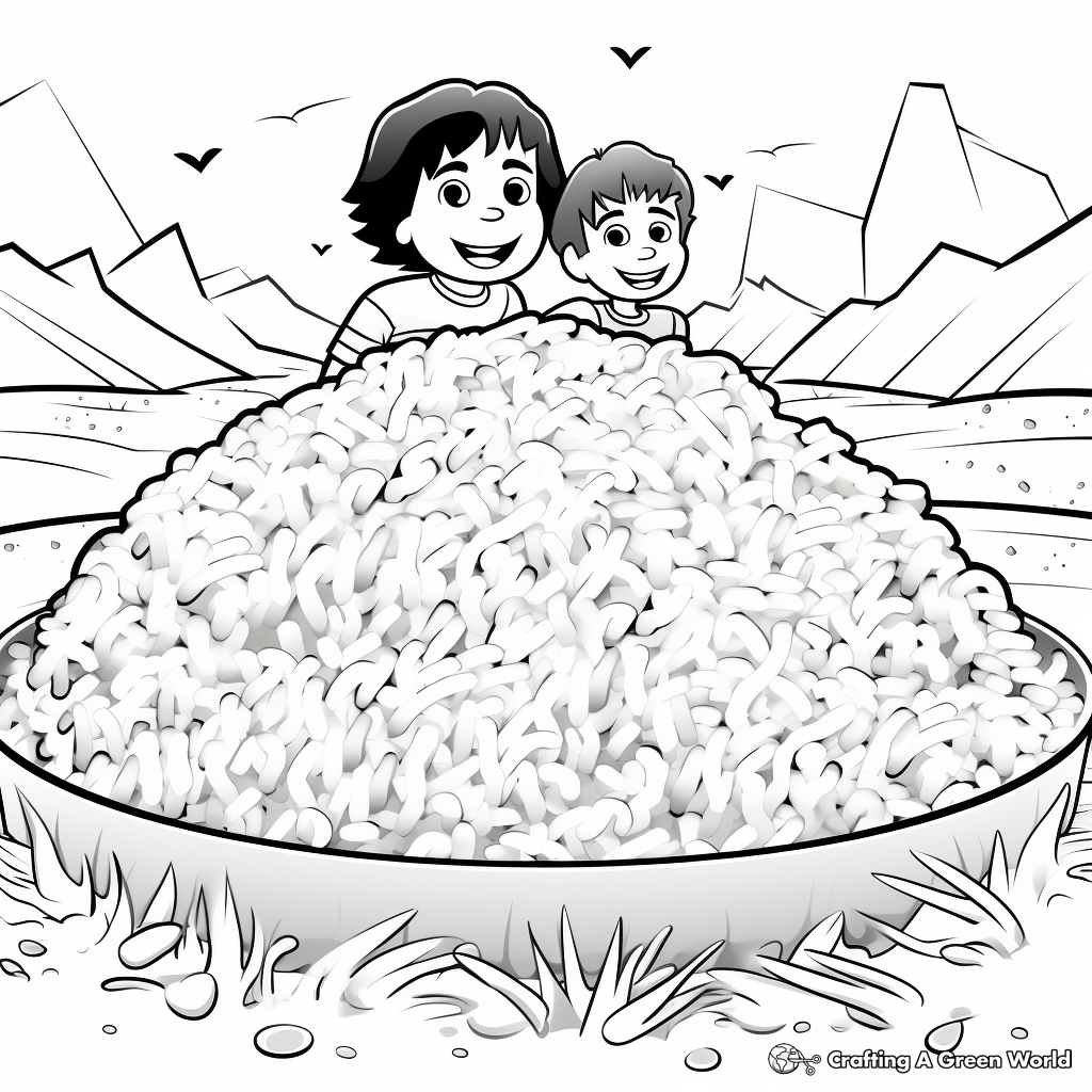 Detailed Brown Rice Coloring Pages for Adults 1