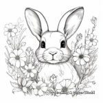 Detailed Bunny and Daisy Coloring Pages for Adults 4