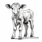 Detailed Calf Coloring Pages for Adults 2