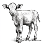 Detailed Calf Coloring Pages for Adults 4