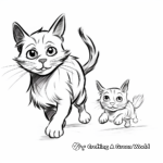 Detailed Cat and Mouse Chase Coloring Pages 1