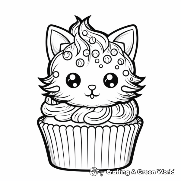 Cat Cupcake Coloring Pages - Free & Printable!