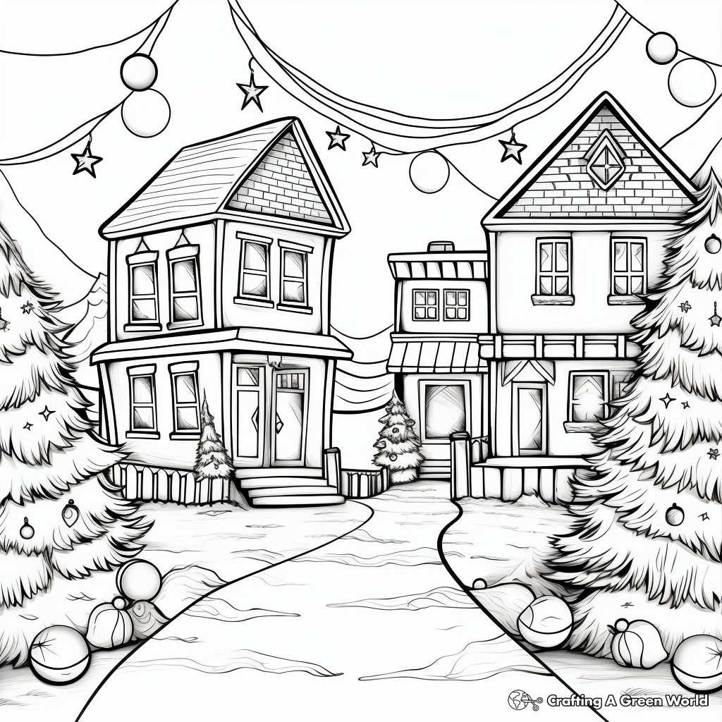 Detailed Christmas Light Coloring Pages 3