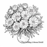 Detailed Chrysanthemum Bouquet Coloring Pages for Adults 2