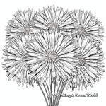 Detailed Chrysanthemum Fireworks Coloring Pages for Adults 4