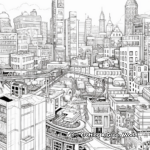 Detailed Cityscape Coloring Pages 4