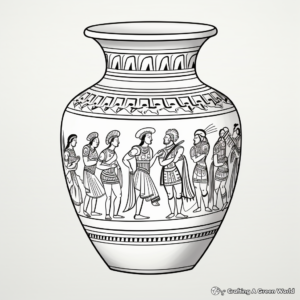 Detailed Classical Greek Vase Coloring Pages 3