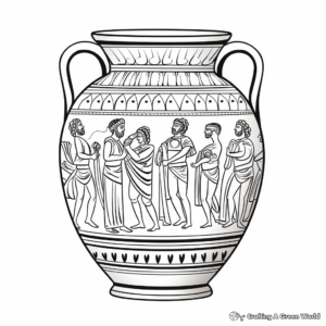 Detailed Classical Greek Vase Coloring Pages 4