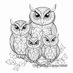 Detailed Coloring Pages Pygmy Owl Family for Advanced Colorists 3