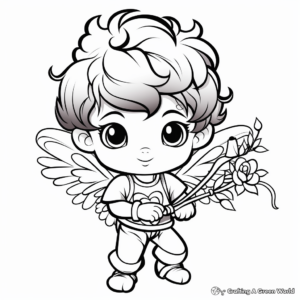 Detailed Cupid Coloring Pages for Adults 1